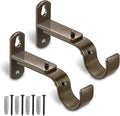 Adjustable Curtain Rod Brackets, Metal Window Drapery Rod Hanger Holders Hooks by AMZSEVEN