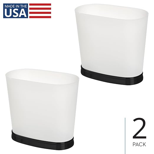 iDesign Slim Bathroom Trash Can, Small Plastic Garbage Can - Image 2