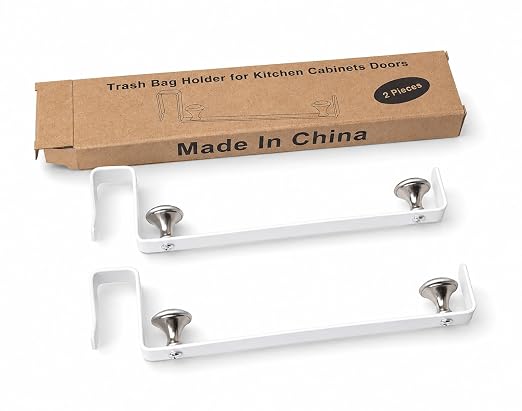Large Trash Bag Holder for Kitchen Cabinets Doors, Under Sink Plastic Bag Hooks - Image 3