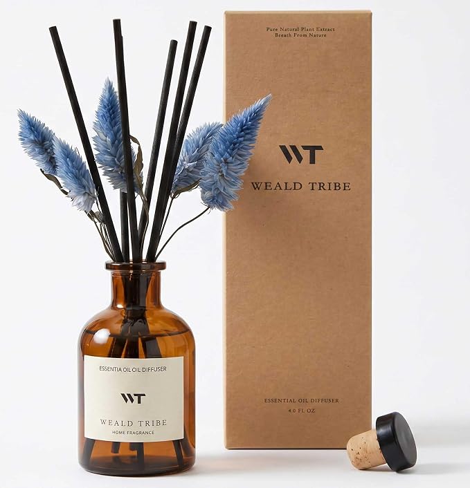 Reed Diffuser Set for Bathroom Air Fresheners, Oil Diffuser Sticks | Sage & Sea by WEALD+TRIBE