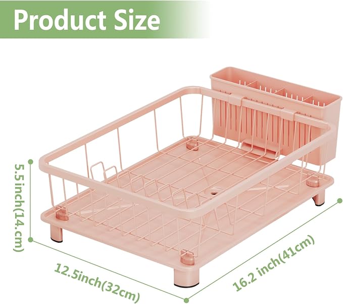 Hiviweer Dish Drying Rack for Kitchen Counter, 16.2" L x 12.5" W, Removable - Image 5