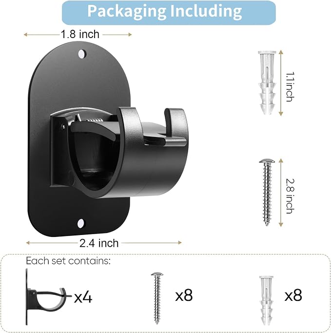 No Drill Curtain Rod Holder Hangers - Image 4