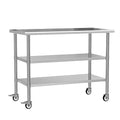 Stainless Steel Work Table with Wheels, 24x60 Inch NSF Kitchen Prep Table with 2 Adjustable Undershelves for Commercial Restaurant, Garage, Outdoor BBQ