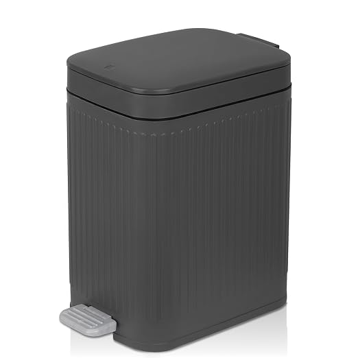 Small Bathroom Trash Can with Lid, 1.9 Gallon Slim Soft Close Step, Kitchen & by rejomiik
