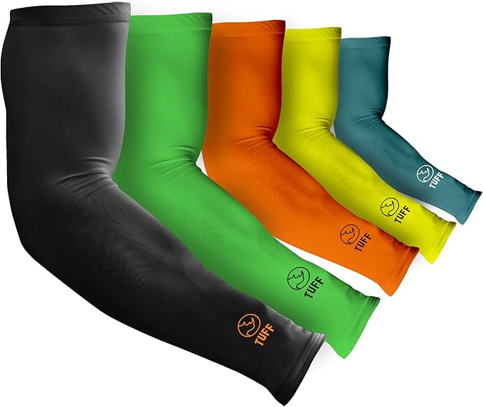 TUFF Compression Cooling Arm Sleeves - UPF 50 Arm Sleeves for Men & Women…