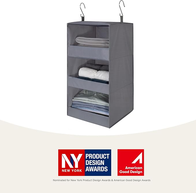 GRANNY SAYS 3-Shelf Hanging Closet Organizer, Foldable Storage, No-Sag Support - Image 4