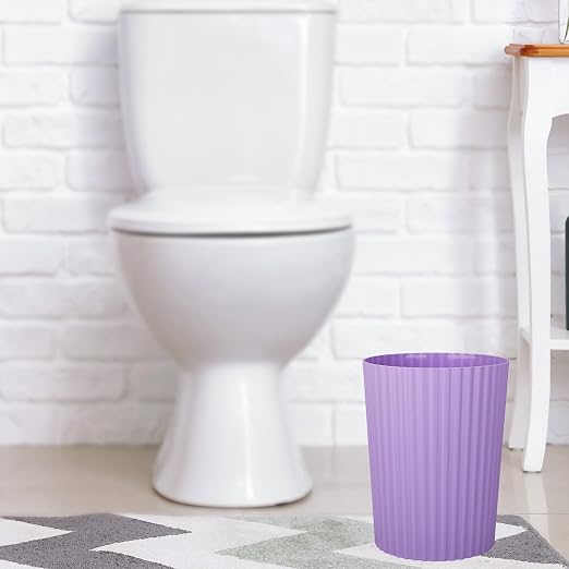Small Bathroom Trash Can Plastic Wastebasket Garbage Can Taro Purple 2 Pack | - Image 5