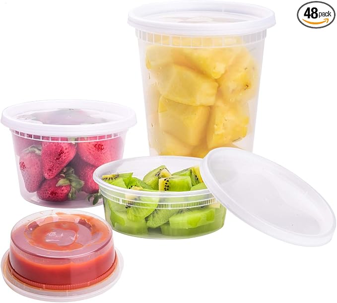 TashiBox [8 oz, 16Sets each size Plastic food storage containers by TashiBox