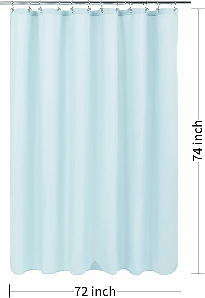 ALYVIA SPRING 72x74 Long Waterproof Fabric Shower Curtain or Liner Blue - Image 7