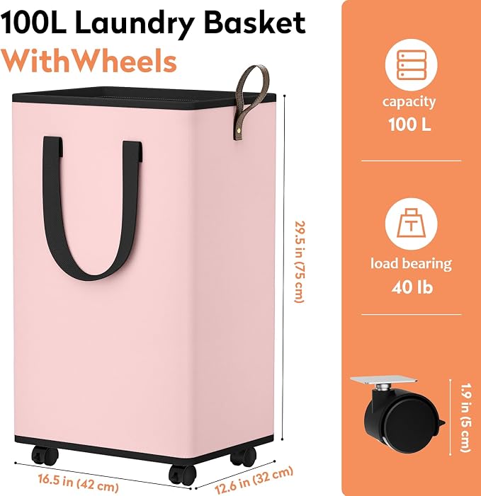 SpaceTrove Rolling Laundry Basket - Image 4