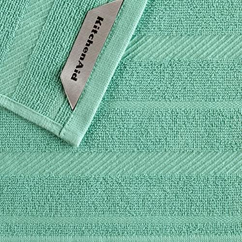KitchenAid Albany Dishcloth 8 Pack Set, Aqua Sky/White - Image 3