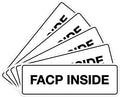 Signs ByLITA Standard FACP Inside Sign | Fire Safety Signage (White) - Medium 5 Pack