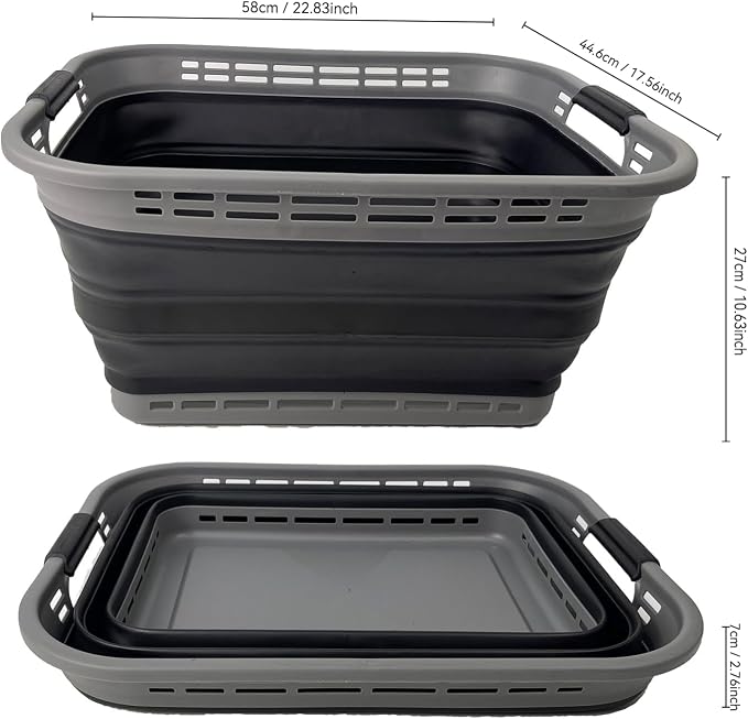SAMMART 42L Collapsible Plastic Laundry Basket - Image 9