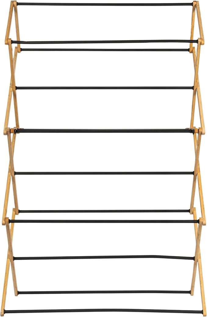 Household Essentials Bamboo Folding Clothes Drying Rack | Large Capacity - Image 8
