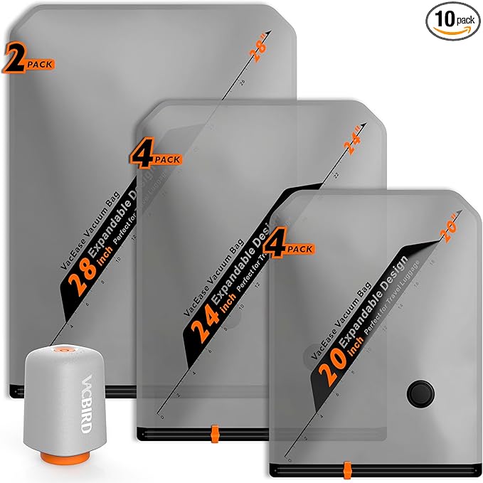 Vacbird Rechargeable Wireless Vacuum Pump + 10 Storage Bags – Compact Space by VACBIRD