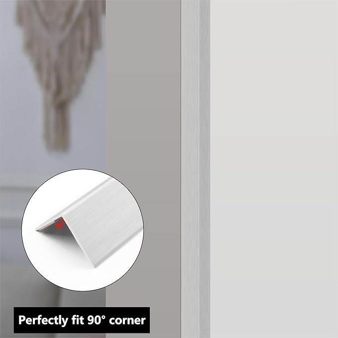 2pcs 57"L*1.42"W Aluminum Self-Adhesive Wall Corner Protectors, Wall Furniture Bumper, Safety Baby Proofing Corner Cushion Table Edge, Wide Coverage and Easy to Install - Silver