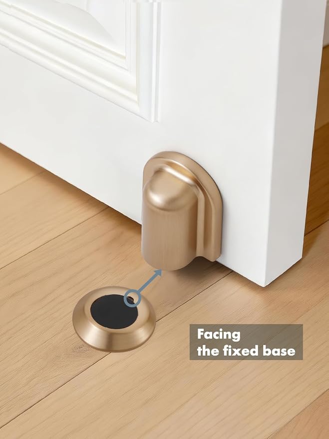 1 Pack Champagne Bronze Door Stopper Magnetic Door Cathc Matte Black Floor - Image 4