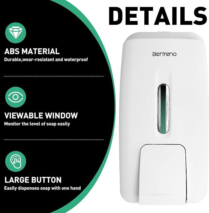Commercial Soap Dispenser Wall Mount Manual Pump Hand Soap Dispenser 800ml Gel - Image 2