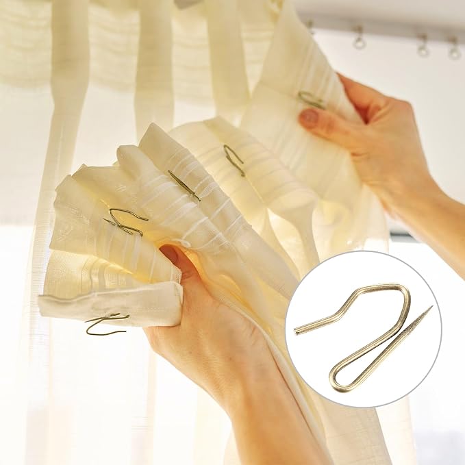 Outus 58 Pack Metal Curtain Hooks Pin On Drapery Hooks 1.2 x 1 Inch - Image 7