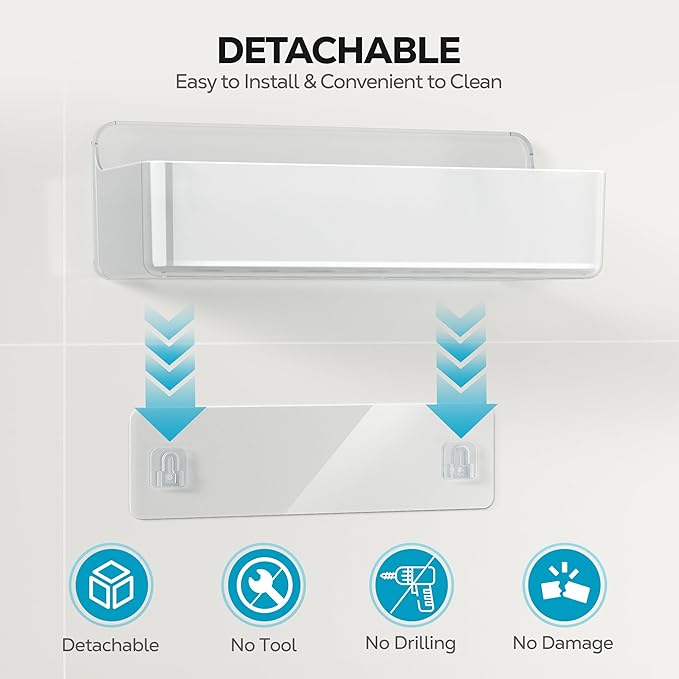 Nieifi Adhesive Shower Shelves, 5 Pieces - Image 5