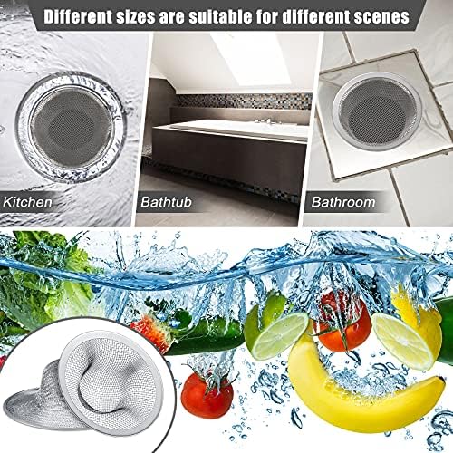 Patelai 12 Pcs Sink Drain Strainer Stainless Steel, 3 Sizes Mesh Screen - Image 6