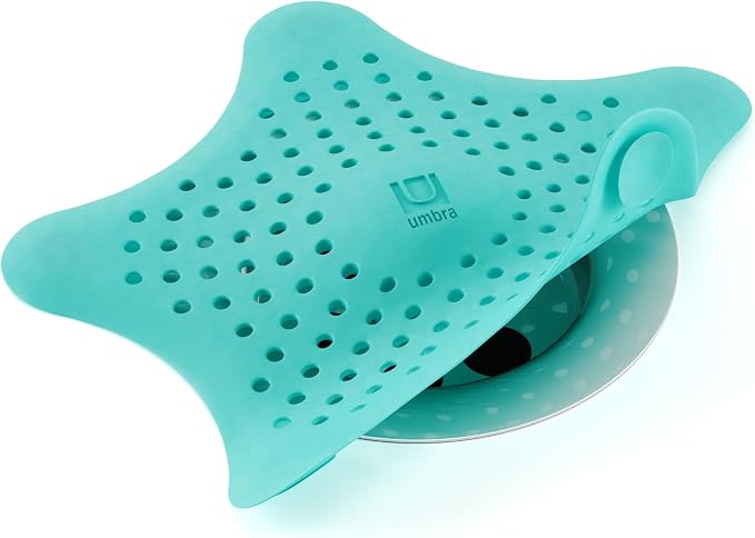 Umbra Starfish Hair Catcher, Suction Cup Drain Cover, Surf Blue by Umbra