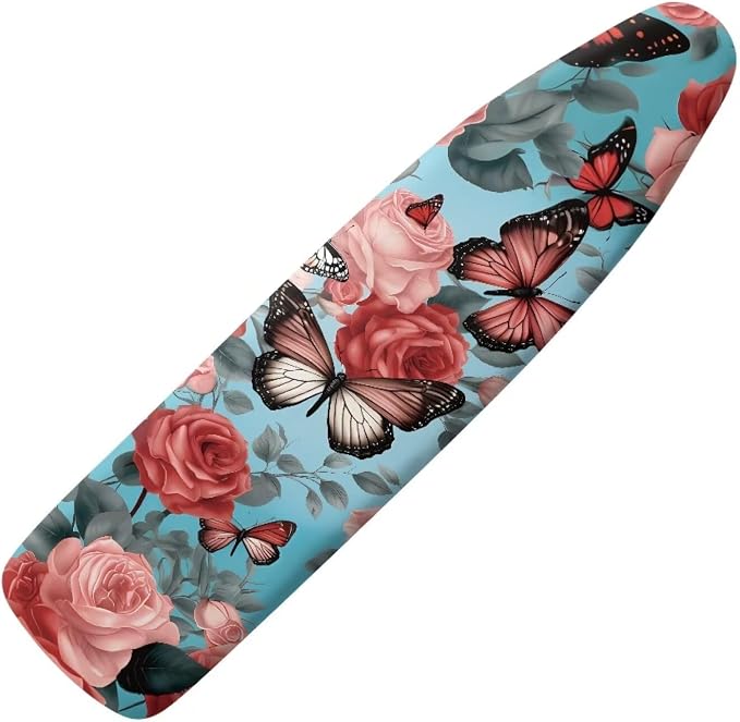Floral Butterfly Ironing Board Pad, Extra Thick Heavy Duty Padded by Hinthetall