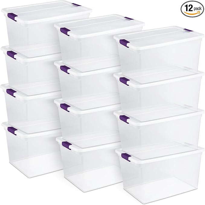 Sterilite 66 Qt ClearView Latch Storage Box, Stackable Bin by Sterilite