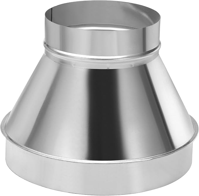 PATIKIL 10 Inch to 6 Inch Round Duct Reducer Increaser Connector, Galvanized Steel Air Duct Adapter Pipe Fitting for Bathroom Kitchen Inline Ventilation Systems, Silver Tone