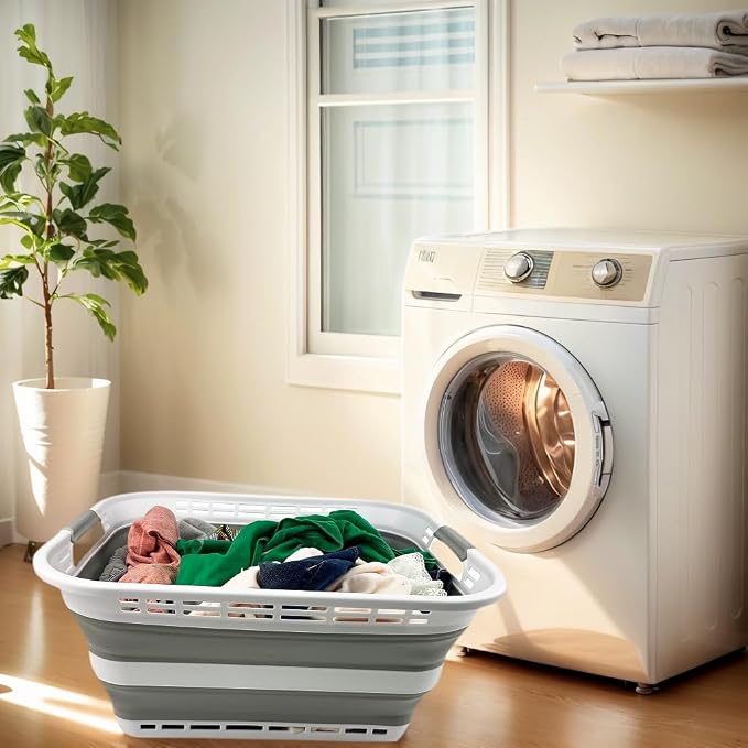 SAMMART 42L Collapsible Plastic Laundry Basket - Image 2