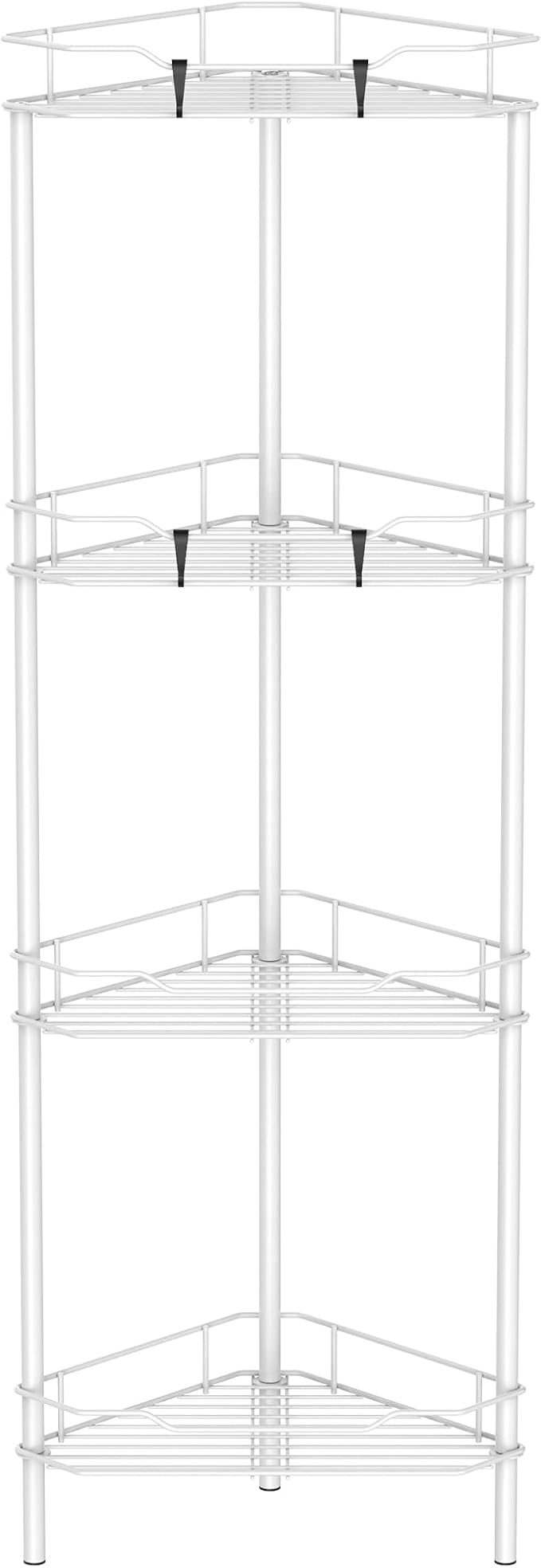 HuggieGems Metal Floor Standing Corner Shower Caddy, 4 Tier by HuggieGems