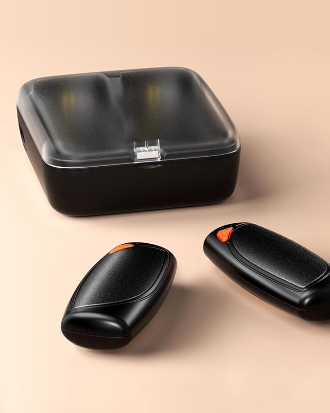 Hand Warmers Rechargeable with Charge Case, 2 Packs 14,000mAh Electric Hand Warmer Battery Powered Dual Sided Reusable Long Battery Life Portable Pocket Heater Gifts for Men Women Golf, Hunting Gear