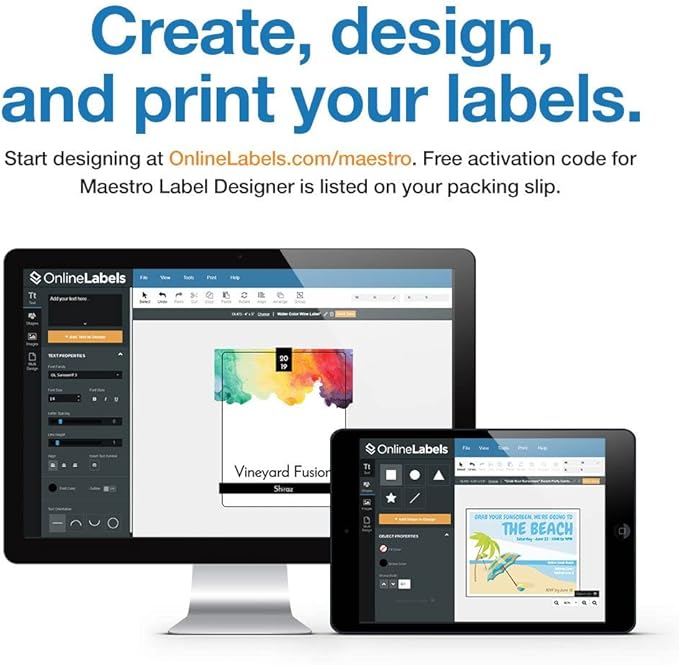 4 x 3.33 Rectangle Shipping Labels - Permanent, White Matte - Wine, Pallet Labels - 6-Up - Pack of 1,500 Labels, 250 Sheets - Inkjet/Laser Printers - Online Labels