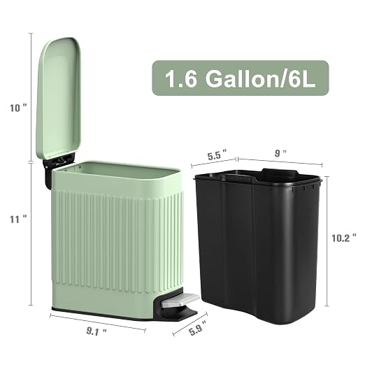 TrashAid Slim Bathroom Trash Can - Image 8