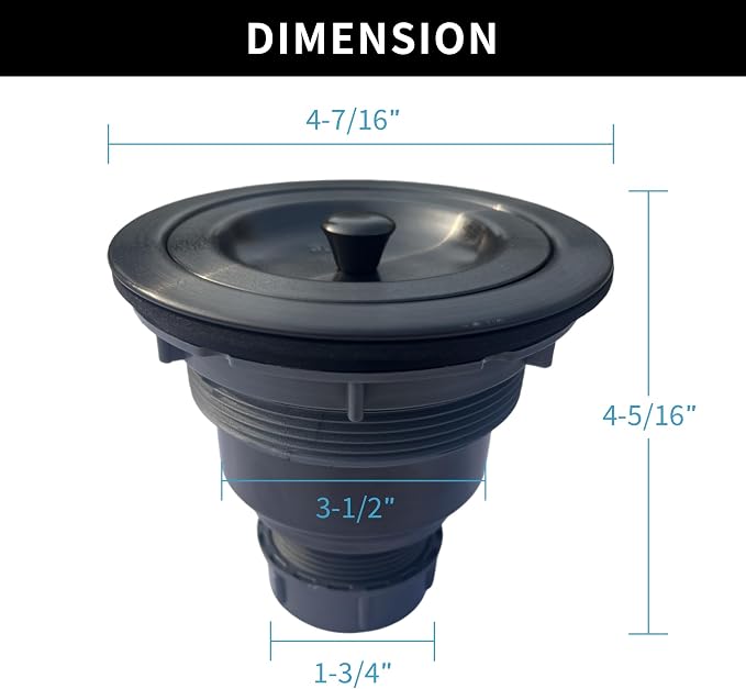 Sink Strainer Kitchen Sink Drain Assembly Kit 3-1/2 Inch - Image 3