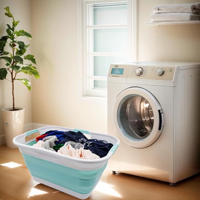 SAMMART 30L Collapsible Plastic Laundry Basket - Image 2