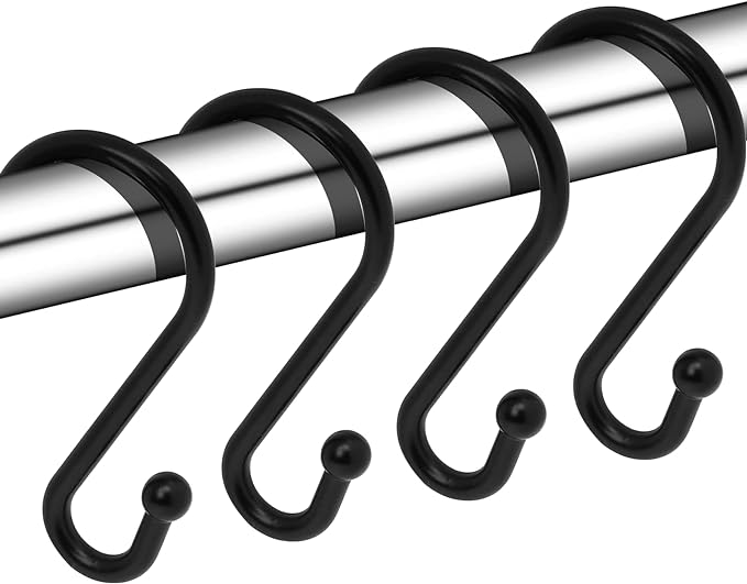 Metal Shower Curtain Hooks, Rust Proof Shower Curtain Hooks Rings, Durable S by Gidse