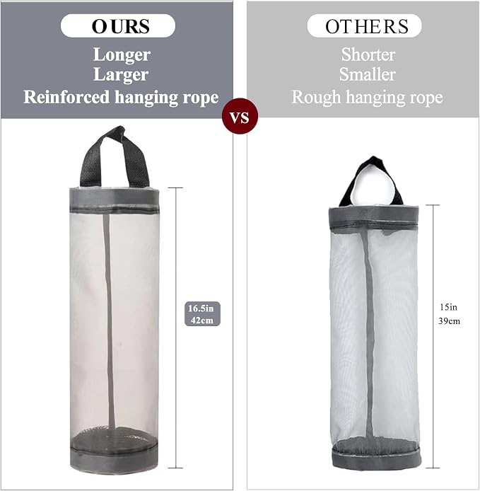 Plastic Bag Holder, Mesh Grocery Bag Holder Hanging Storage Bag Dispenser - Image 2