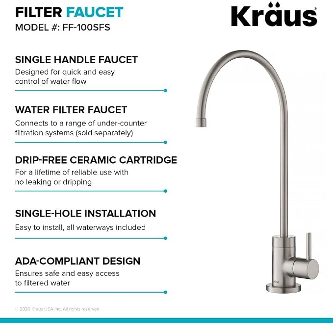KRAUS Purita 100% Lead-Free Kitchen Water Filter Faucet in Spot Free Stainless - Image 7