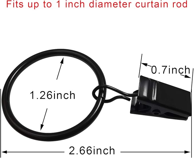 120 Pack Curtain Rings with Clips, Drapery Clips with Rings, Drapes Rings 1.26 - Image 2
