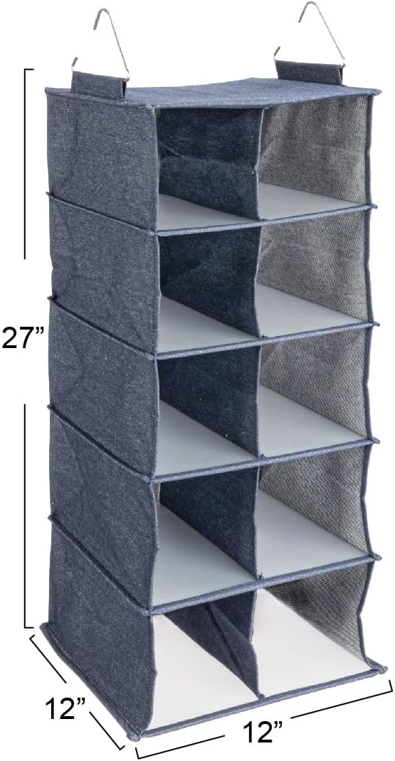 Household Essentials Hanging Cotton Blend and Plastic Closet Shoe Organizer - Image 3