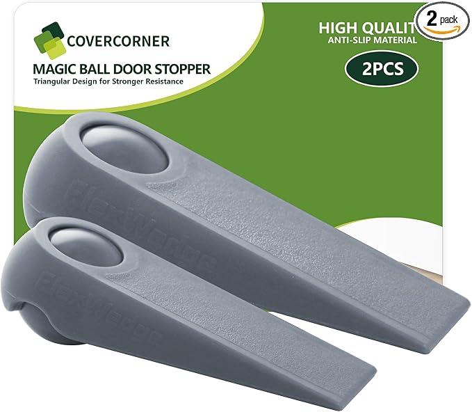 Door Stoppers for Bottom of Door, 2-Combo Pack Grey and Grey | Magic Ball Door by COVERCORNER