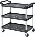 Three Tier Hotel Food Cart Mobile Plastic Push Cart Restaurant