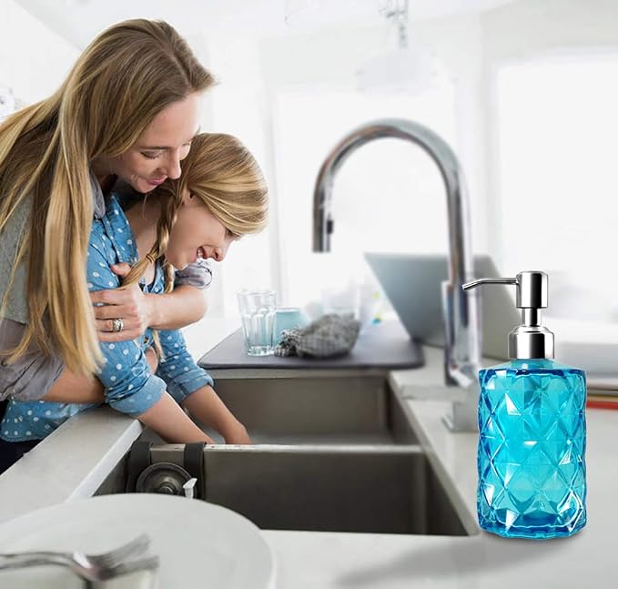 JASAI 12 Oz Diamond Design Soap Dispenser - Image 4