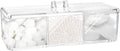 Square Qtip Holder Dispenser, 3 Compartments Cotton Ball Holder by KIMCHOMERSE