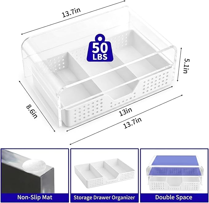 Desk Organizer and Accessories, 2-Tier Computer Monitor Stand Riser - Image 7