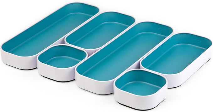 Three by Three Seattle Metal Stacking Bins Drawer Organizer, 6-Pc | Food-safe by ThreebyThreeSeattle