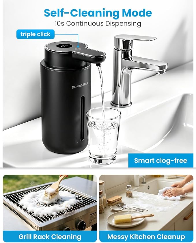 Touchless Automatic Liquid Soap Dispenser, Rechargeable Black | 410 mL - Image 8
