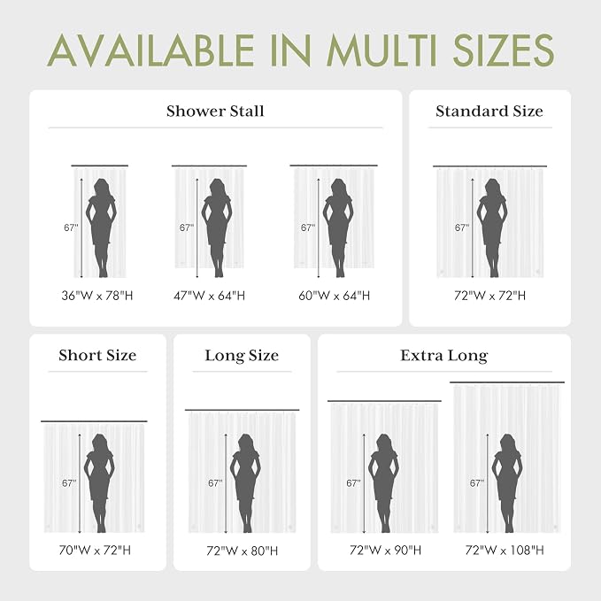 AmazerBath Shower Curtain Liner Stall Waterproof, 47x64 Clear RV Shower Curtain - Image 7