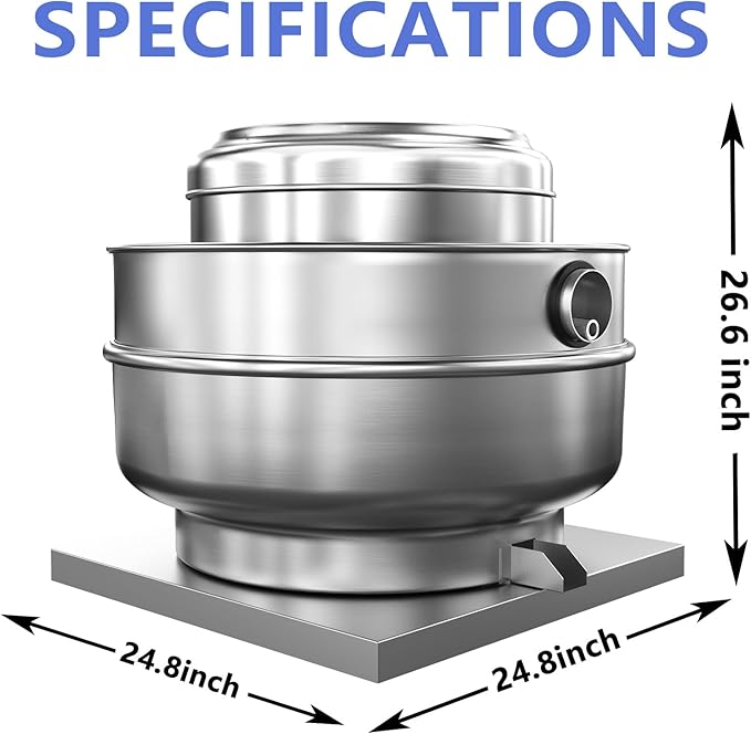 Restaurant Hood Grease Rated Exhaust Fan- Food Truck High Speed Direct Drive Centrifugal Upblast Exhaust Fan 1HP 110 Volt Single Phase Motor 3500 CFM